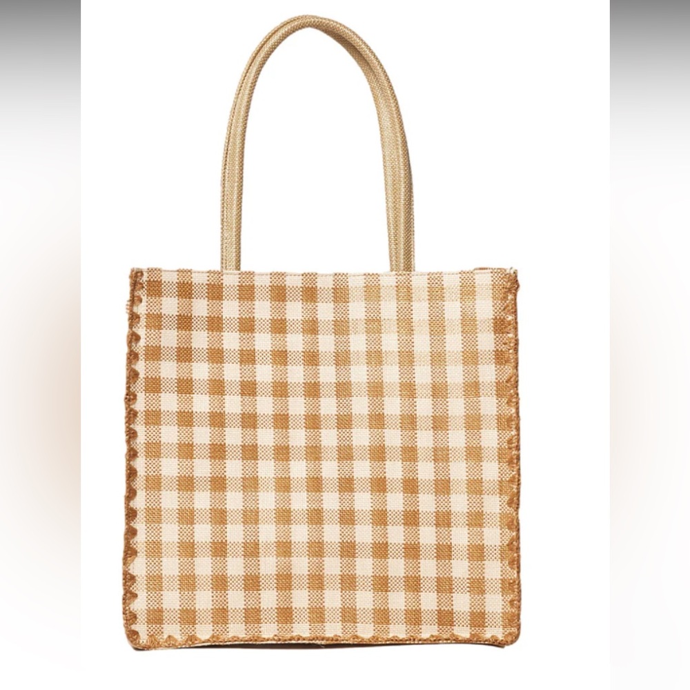 l*space Tan and Cream Gingham Tote
